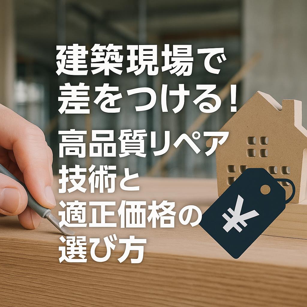 建築現場で差をつける!高品質リペア技術と適正価格の選び方