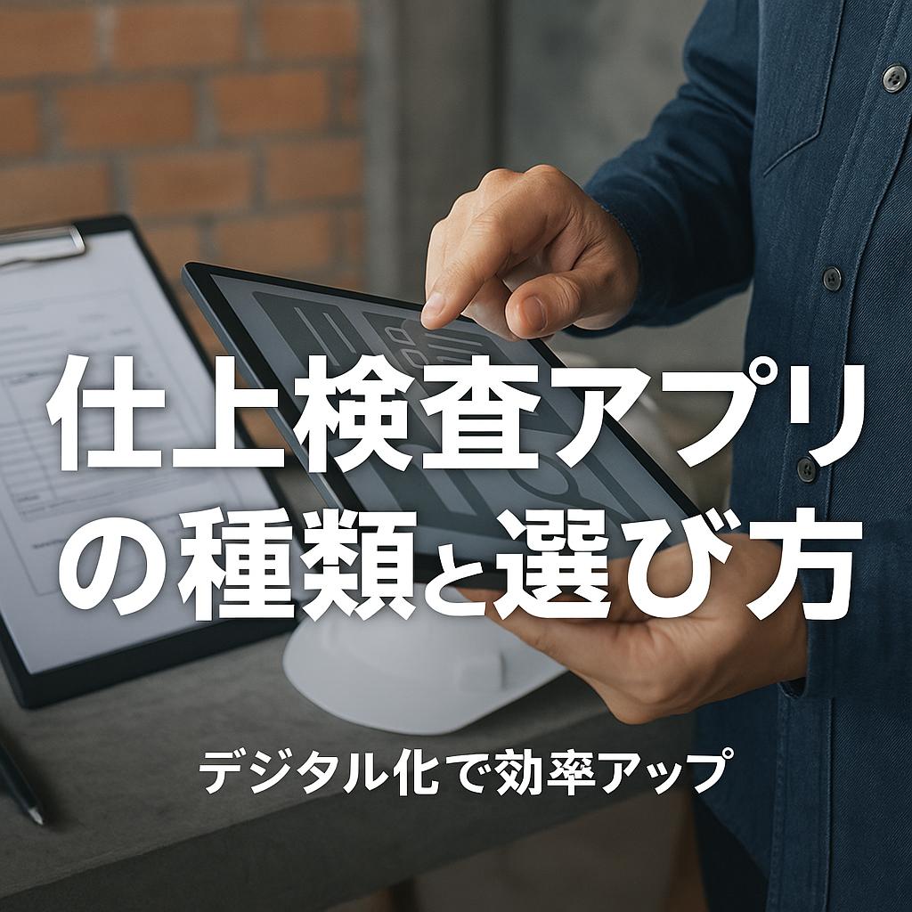 仕上検査アプリの種類と選び方：デジタル化で効率アップ
