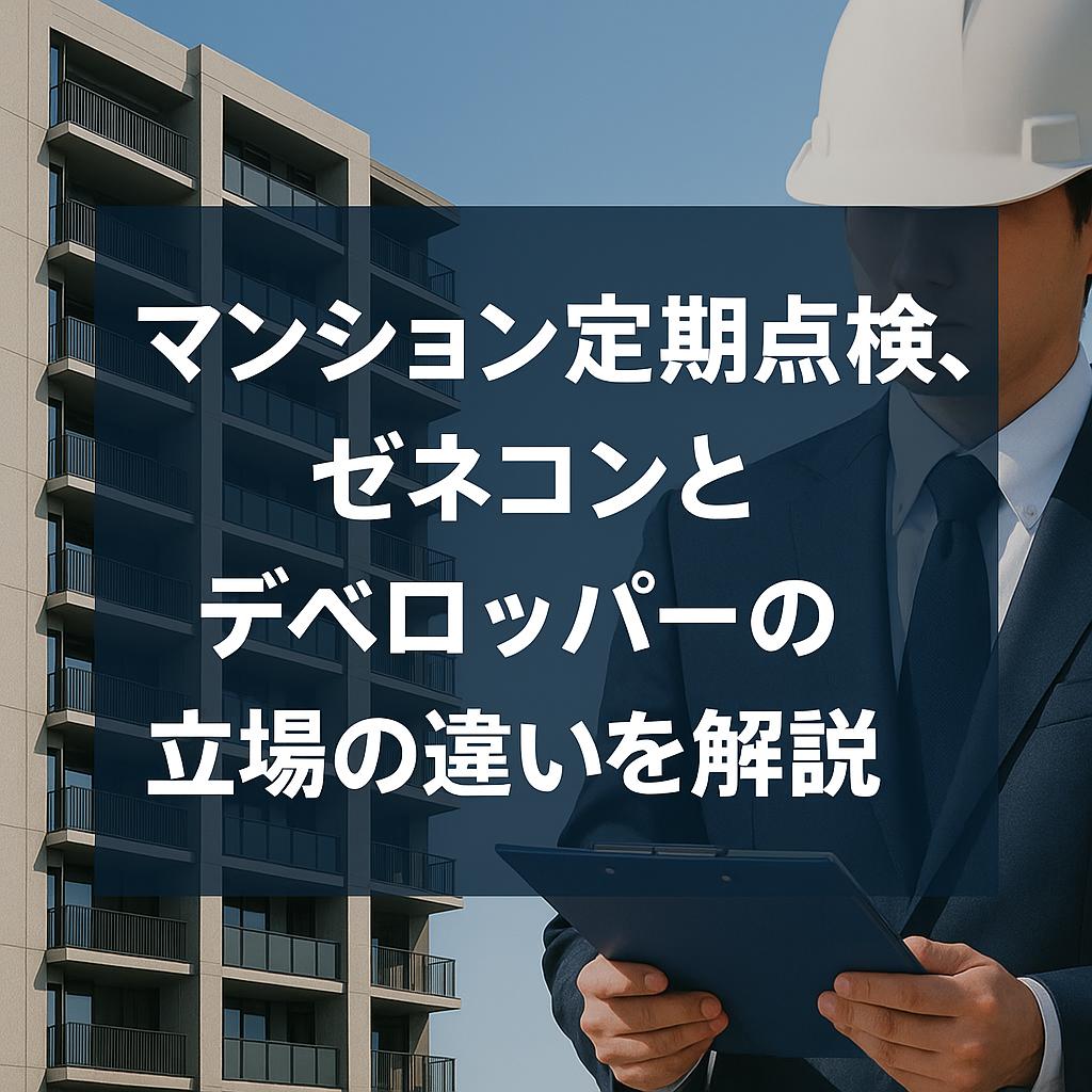 マンション定期点検、ゼネコンとデベロッパーの立場の違いを解説