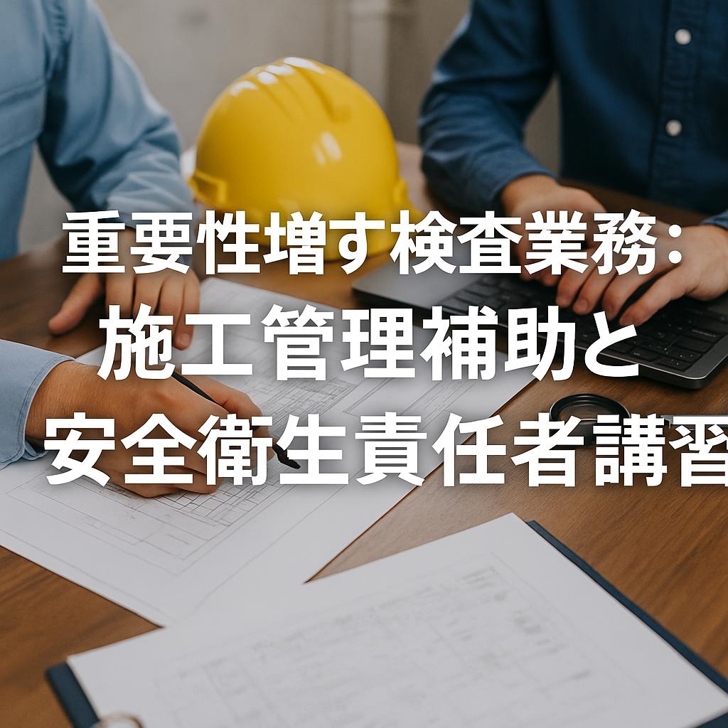 重要性増す検査業務：施工管理補助と安全衛生責任者講習