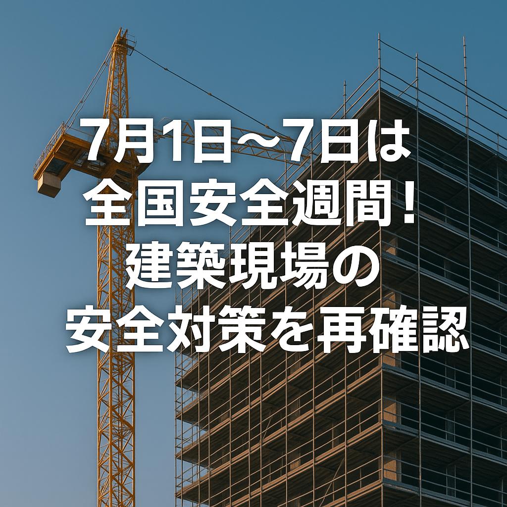 7月1日～7日は全国安全週間！建築現場の安全対策を再確認