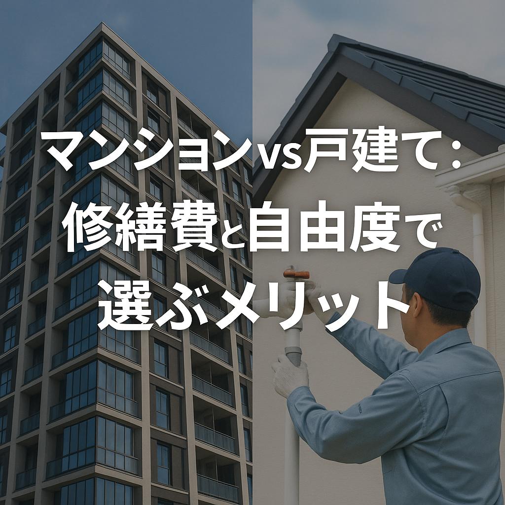 マンションvs戸建て：修繕費と自由度で選ぶメリット