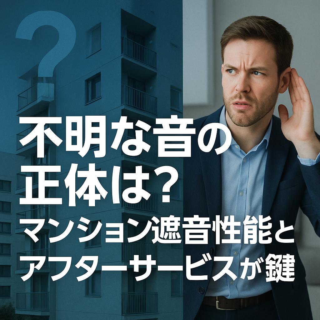 不明な音の正体は？マンション遮音性能とアフターサービスが鍵