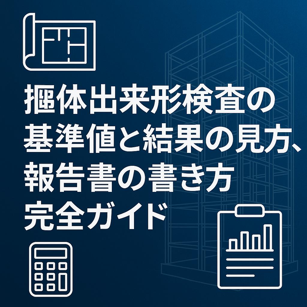 躯体出来形検査の基準値と結果の見方、報告書の書き方完全ガイド
