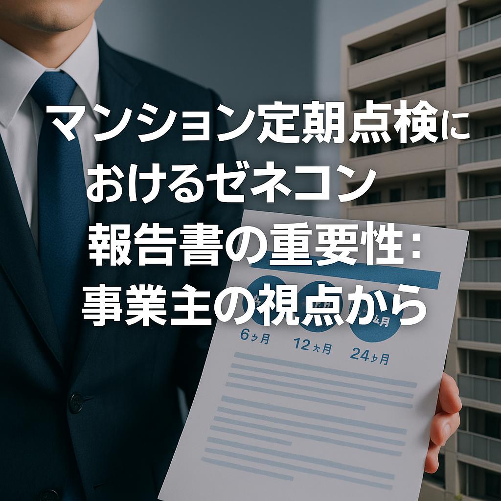 マンション定期点検におけるゼネコン報告書の重要性：事業主の視点から