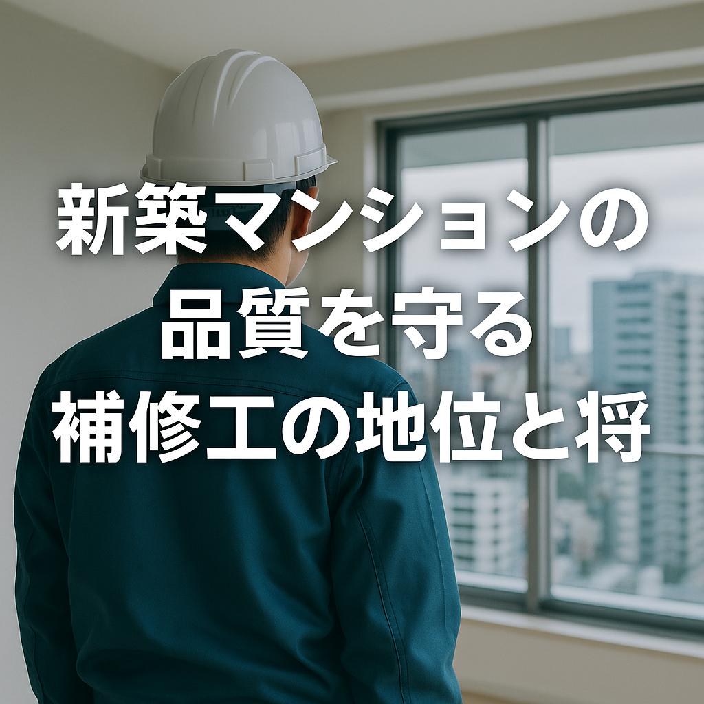 新築マンションの品質を守る補修工の地位と将来