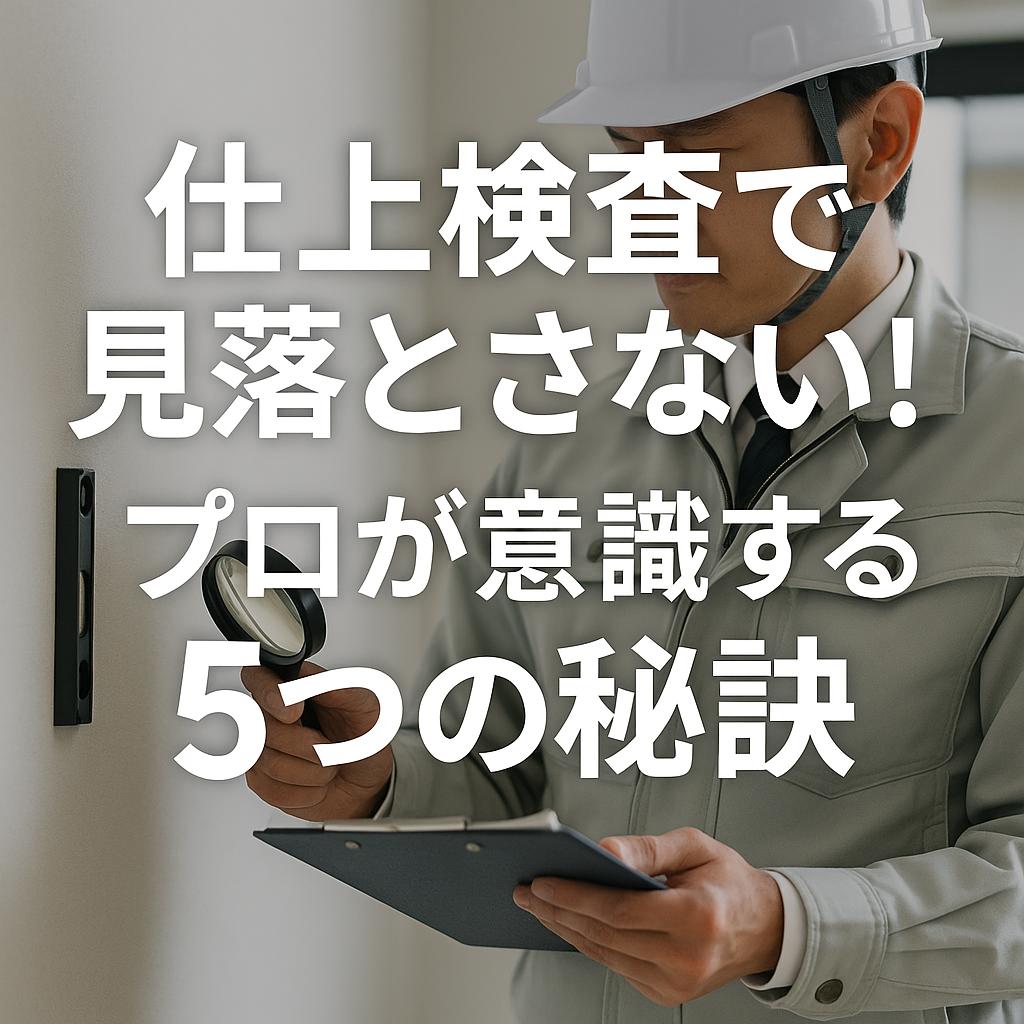 仕上検査で見落とさない！プロが意識する5つの秘訣