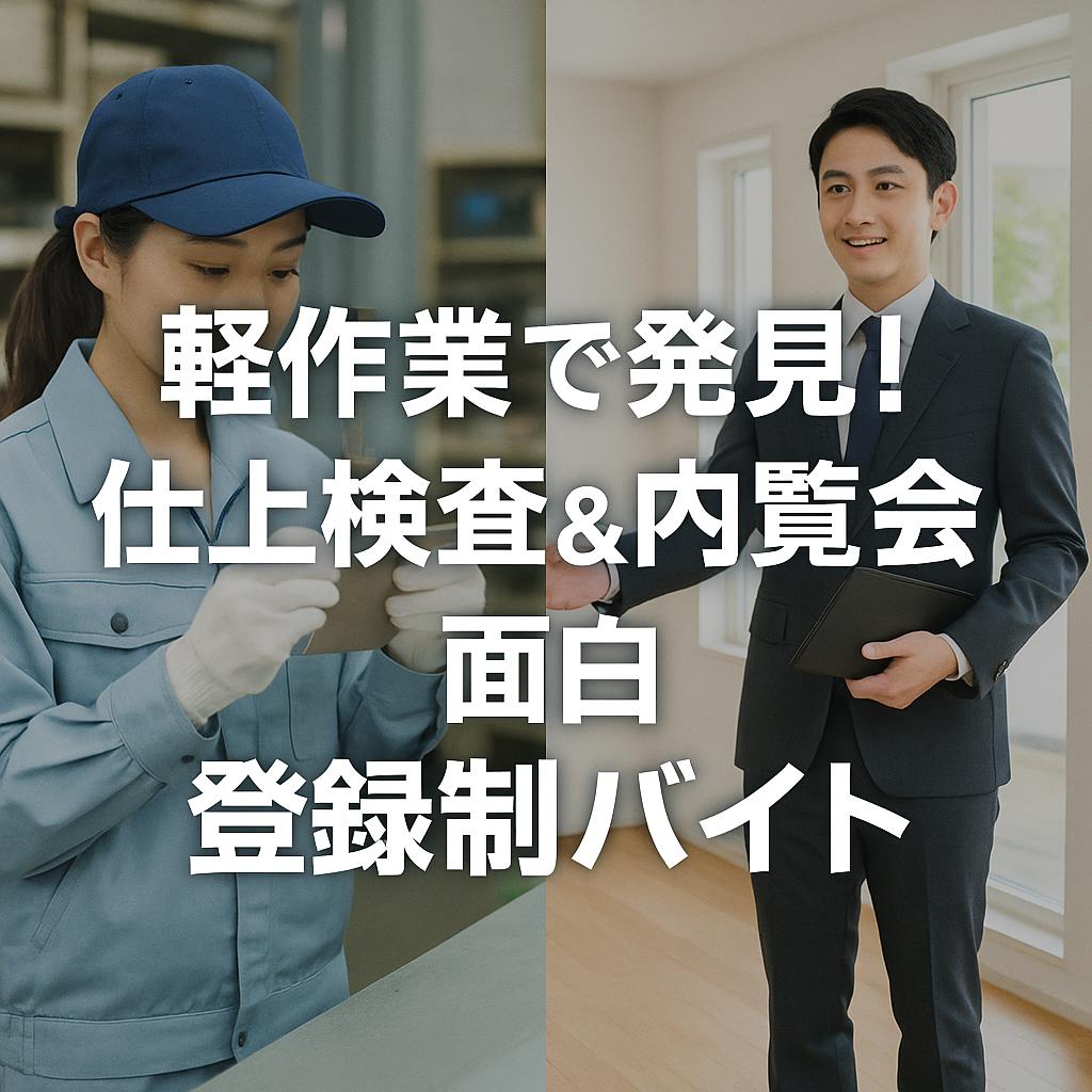 軽作業で発見！仕上検査＆内覧会の面白登録制バイト