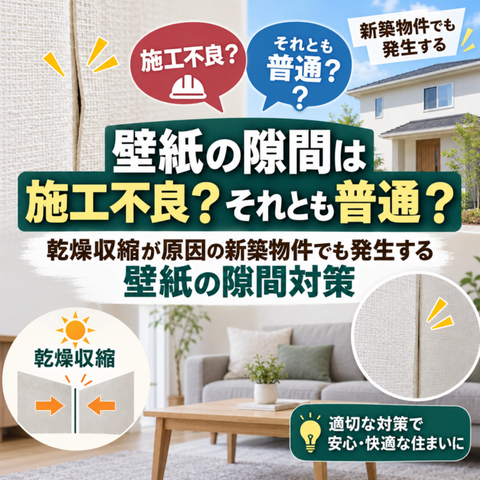 壁紙の隙間は施工不良？それとも普通？乾燥収縮が原因の新築物件でも発生する壁紙の隙間対策