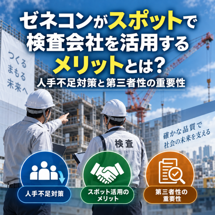 ゼネコンがスポットで検査会社を活用するメリットとは？人手不足対策と第三者性の重要性