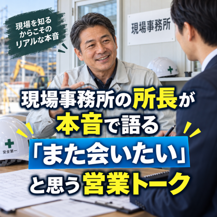 現場事務所の所長が本音で語る「また会いたい」と思う営業トーク